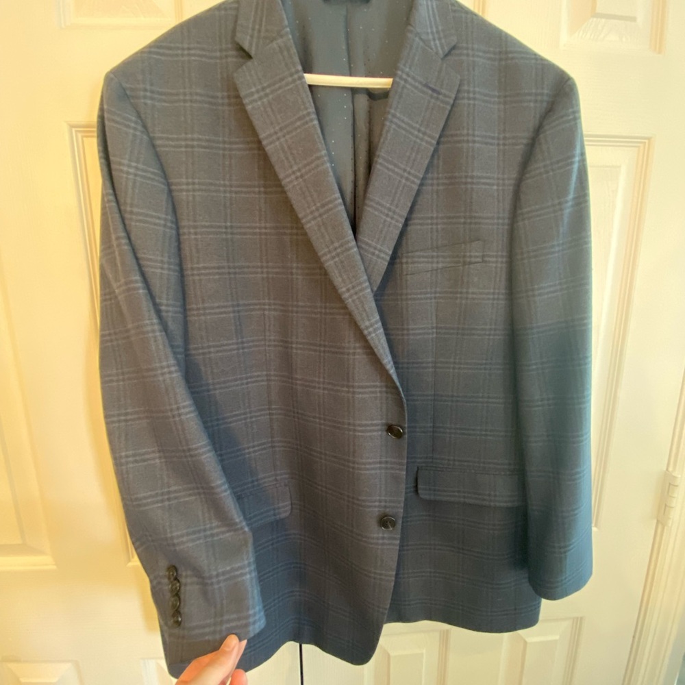 Classic Navy Plaid Blazer for Men